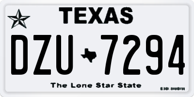 TX license plate DZU7294