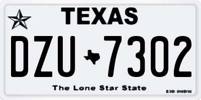 TX license plate DZU7302
