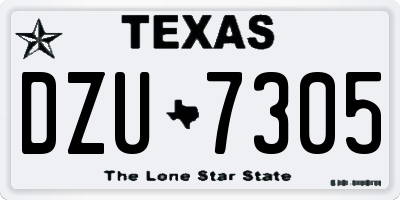 TX license plate DZU7305