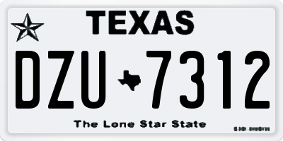 TX license plate DZU7312