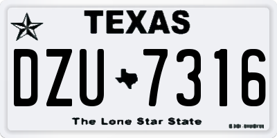 TX license plate DZU7316