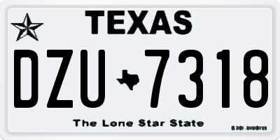 TX license plate DZU7318