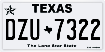 TX license plate DZU7322