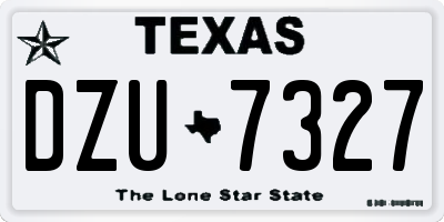 TX license plate DZU7327