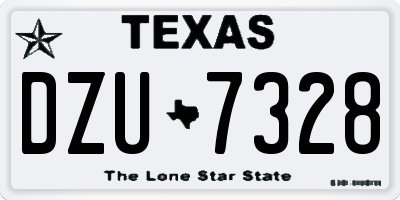 TX license plate DZU7328
