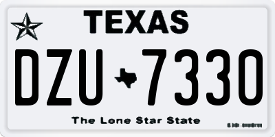 TX license plate DZU7330