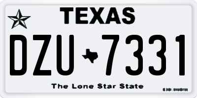 TX license plate DZU7331