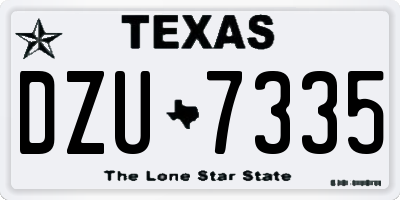 TX license plate DZU7335