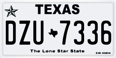 TX license plate DZU7336
