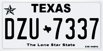 TX license plate DZU7337