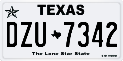 TX license plate DZU7342