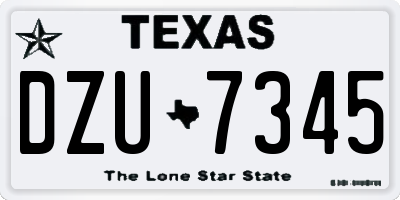 TX license plate DZU7345