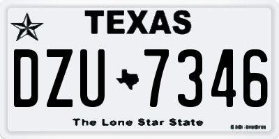 TX license plate DZU7346