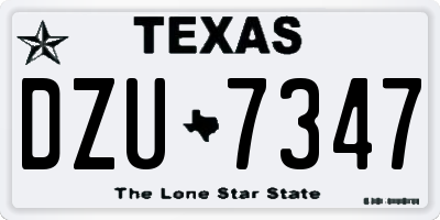 TX license plate DZU7347