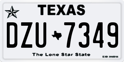 TX license plate DZU7349
