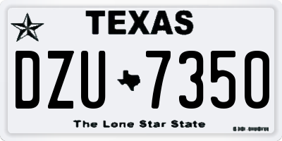 TX license plate DZU7350