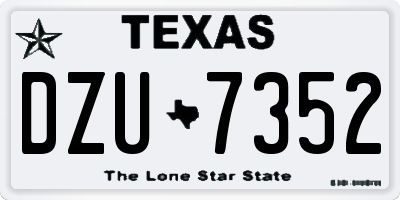 TX license plate DZU7352