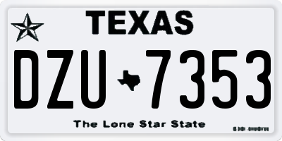 TX license plate DZU7353