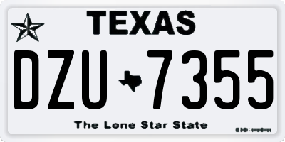 TX license plate DZU7355