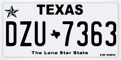 TX license plate DZU7363
