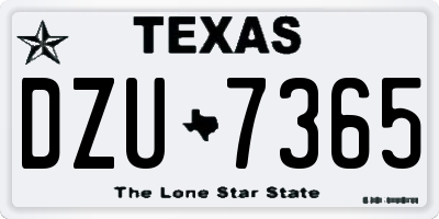 TX license plate DZU7365