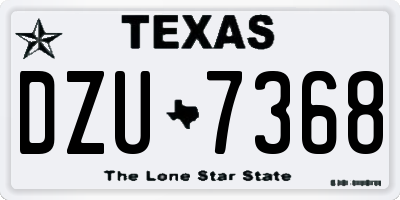 TX license plate DZU7368