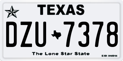 TX license plate DZU7378