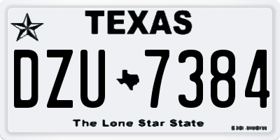 TX license plate DZU7384