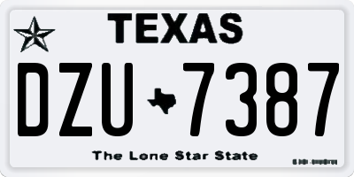 TX license plate DZU7387
