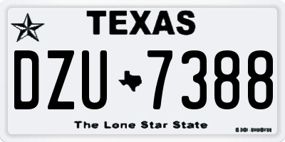 TX license plate DZU7388