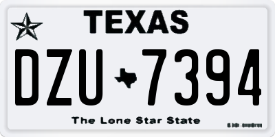 TX license plate DZU7394