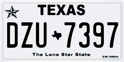 TX license plate DZU7397