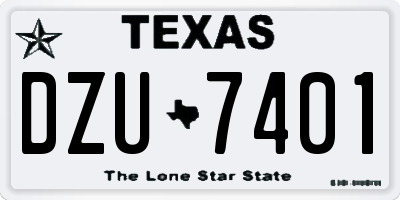 TX license plate DZU7401