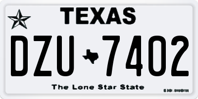 TX license plate DZU7402