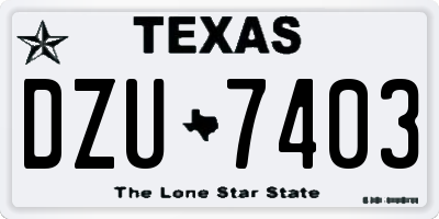 TX license plate DZU7403