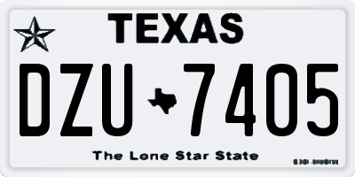 TX license plate DZU7405