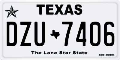 TX license plate DZU7406