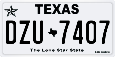 TX license plate DZU7407
