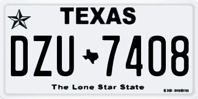 TX license plate DZU7408