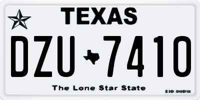 TX license plate DZU7410