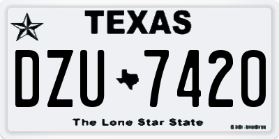 TX license plate DZU7420
