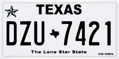 TX license plate DZU7421