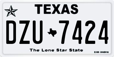 TX license plate DZU7424