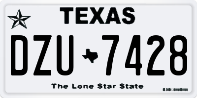 TX license plate DZU7428