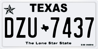 TX license plate DZU7437