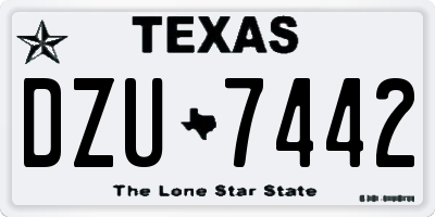 TX license plate DZU7442