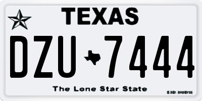 TX license plate DZU7444
