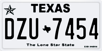 TX license plate DZU7454