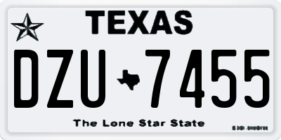 TX license plate DZU7455