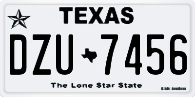 TX license plate DZU7456
